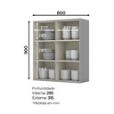 Ver imagem 3 de Armário Aéreo 80cm 2 Portas 100% MDF Belize Cinza - Henn