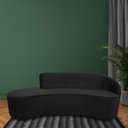 Ver imagem 2 de Sofá Curvo 3 Lugares 180cm Eron Braço Esquerdo Veludo Preto - Nexta Casa