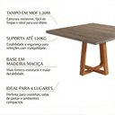 Ver imagem 3 de Mesa de Jantar Isabela 1,2m Tampo Freijó 4 Lugares Base Madeira Maciça Cerejeira Sala de Jantar Home