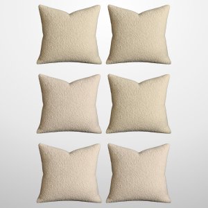 Kit 6 Capas de Almofada Bouclé 50x50 Decorativa Bege
