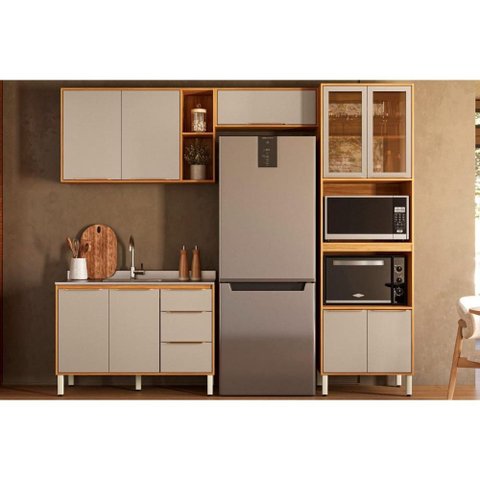 Cozinha Completa 4 Peças Plena CZ306 Cinamon/Nude Demóbile