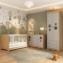 Ver imagem 1 de Quarto de Bebê Completo com Berço Americano 3 em 1 Sonho Multimóveis Mp4627 Madeirado/off White