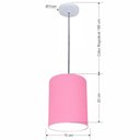 Ver imagem 2 de Lustre Luminária Pendente Vivare Free Lux Pe-4103br Cúpula em Tecido 15x20cm - Rosa-tela