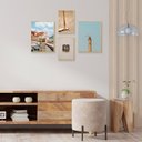 Ver imagem 2 de Kit 4 Quadros Vintage Foto Paisagens Antigas Bege para Sala