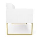 Ver imagem 5 de Kit 2 Poltronas Elisa Corino Branco Base Metálica Industrial Dourado - D'Rossi