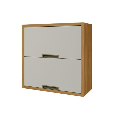 Armário Aéreo 2 Portas Basculantes Imperatriz Nesher Móveis Freijó-off White