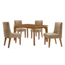Ver imagem 2 de Mesa de Jantar Liz 120cm Mdf Canto Copo e com 4 Cadeiras Safira