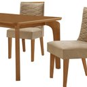 Ver imagem 7 de Mesa de Jantar Liz 120cm Mdf Canto Copo e com 4 Cadeiras Safira