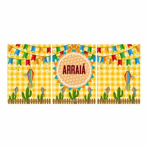 Kit 3 Quadro Decorativo Festa Junina Família São João Est3 28x20