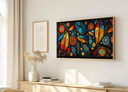 Ver imagem 1 de Quadro Decorativo N°152 160x90cm - Panorâmico Abstrato - Étnico Botânico - Madeira Clara - Rollflex