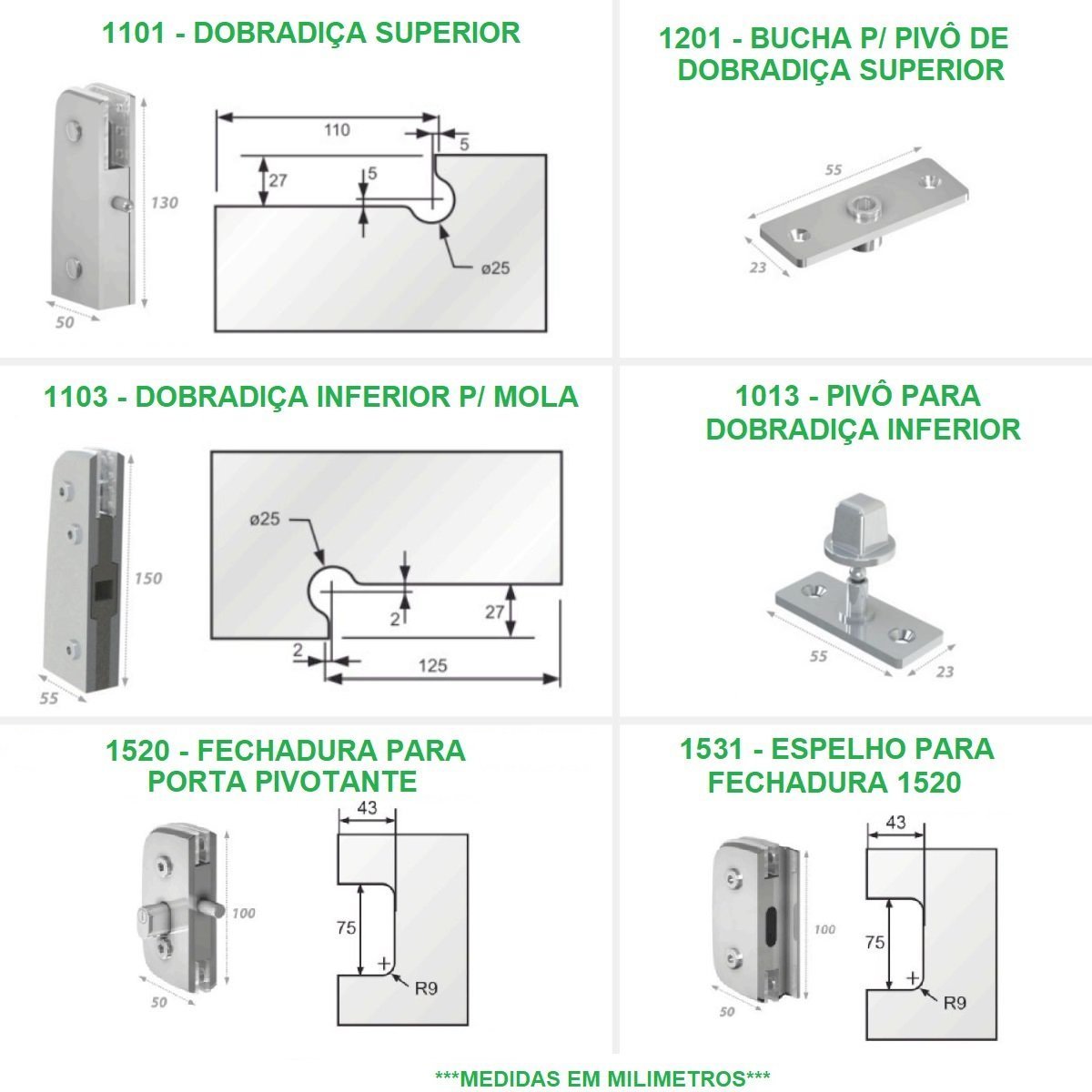 Kit Instalação De Porta Dupla De Vidro Temperado - Tradicional - 2