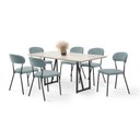 Ver imagem 2 de Conjunto para Sala de Jantar com 6 Cadeiras Betina Verde/Black/Off White