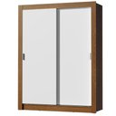 Ver imagem 2 de Guarda-Roupa Solteiro Madesa Dallas 2 Portas de Correr 2 Gavetas Rustic/Branco Cor:Rustic/Branco