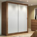 Ver imagem 1 de Guarda-Roupa Solteiro Madesa Dallas 2 Portas de Correr 2 Gavetas Rustic/Branco Cor:Rustic/Branco