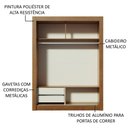 Ver imagem 5 de Guarda-Roupa Solteiro Madesa Dallas 2 Portas de Correr 2 Gavetas Rustic/Branco Cor:Rustic/Branco