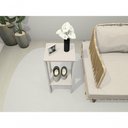 Ver imagem 2 de Mesa Alta Lateral de Canto Apoio Bebedouro sem Gavetas Mdf Contemporâneo Branco, Cinza