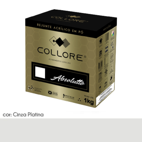 Rejunte Acrilico Pratiko Absoluto - Cinza Platina- 1kg