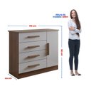Ver imagem 4 de Cômoda 4 Gavetas com Sapateira Florença Marrom/Castanho/Off White