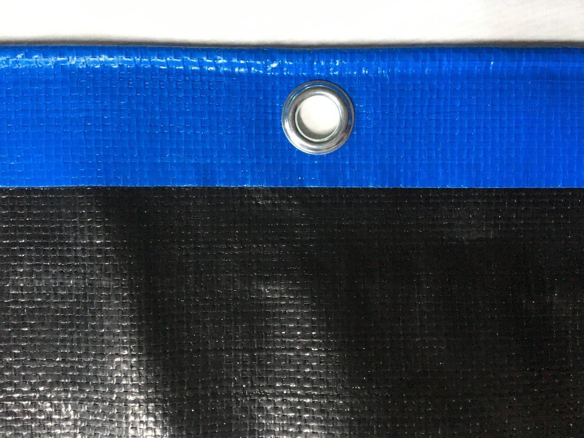 Lona Multiuso Impermeável Cargas Camping em Polietileno Azul/Preto 300 Micras - 8,5x6,5 - 3