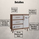 Ver imagem 3 de Cômoda Sapateira Mila 1 Porta 3 Gavetas Savana Off White Moblis