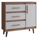 Ver imagem 1 de Cômoda Sapateira Mila 1 Porta 3 Gavetas Savana Off White Moblis