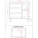 Ver imagem 4 de Cômoda Sapateira Mila 1 Porta 3 Gavetas Savana Off White Moblis