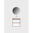 Ver imagem 4 de Gabinete para Banheiro com Cuba e Espelho Redondo 60cm Mdf Freijo Dubai - On Móveis