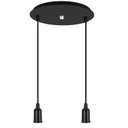 Ver imagem 1 de Pendente Industrial Cabo Tecido Duplo Cr E27 Vintage:preto