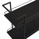Ver imagem 3 de Carrinho Bar Industrial sem Porta 2 Prateleiras Aço e MDP 90cm Preto