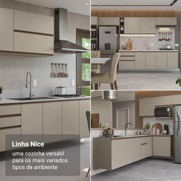 Armário de Cozinha Completa 300cm Suspenso Nice Madesa 07 - 5