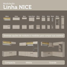 Armário de Cozinha Completa 300cm Suspenso Nice Madesa 07 - 10