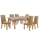 Ver imagem 7 de Mesa de Jantar Liz Yasmin 6 Lugares Retangular Vidro 180cm Off White Moderna