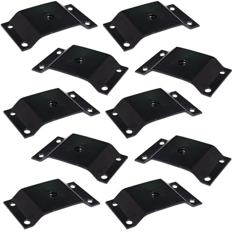 Kit 10 Chapinhas Chapa Elevada Fixação Pés Palito Rosca 5/16 Preto