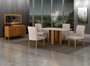 Ver imagem 6 de Conjunto Sala de Jantar Jade Gold 1,20m Tampo Off 4 Cadeiras Jade Cinamomo/Linho Palha