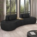 Ver imagem 1 de Sofá 4 Lugares 285cm Orgânico com Mesa Mellanie Sintético Preto Z32 - Mpozenato