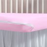 Capa de Colchão para Berço em Malha Gel Lisa com Zíper Conforto e Proteção:rosa - 1