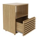 Ver imagem 4 de Mesa de Cabeceira 38,3cm com 1 Gaveta Ripada Multimóveis Cr35246 Amêndoa