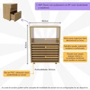 Ver imagem 6 de Mesa de Cabeceira 38,3cm com 1 Gaveta Ripada Multimóveis Cr35246 Amêndoa