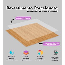 10 Placas Revestimento Porcelanato Madeira Laminado 25x25cm - 2