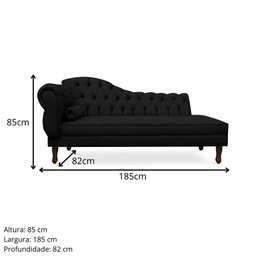 Divã Recamier Namoradeira Larissa 185cm com Capitonê - Direita Suede: Cinza - 3
