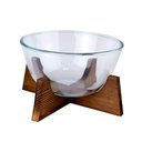 Ver imagem 1 de Bowl de Vidro Borossilicato com Suporte de Madeira Acácia 23cm 1 Peça - Hauskraft