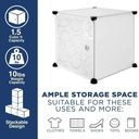 Ver imagem 5 de Organizador Infantil Modular 6 Nichos Estampa de Gatos Plastico e Fio de Aco Cromado 70cm