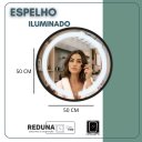 Ver imagem 5 de Espelho Redondo em Vidro Moldura 50cm em Alumínio - Iluminado com Led 3 Cores