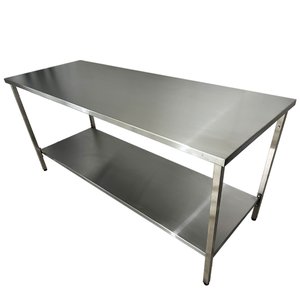 Mesa Aço Inox Industrial 180x70x90 Cm Plano Liso Nortinox