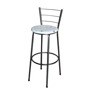 Banqueta Alta Craqueada para Cozinha com Assento Estampado:floral Areia