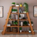 Ver imagem 2 de Kit 2 Estante Multiuso Decorativa 5 Prateleiras Stela A06 Freijó - Mpozenato
