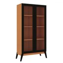 Ver imagem 1 de Cristaleira Jamaica 2 Portas Cinamomo/preto Fosco - Genialflex