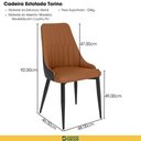 Ver imagem 3 de Kit 6 Cadeiras de Jantar Estofada Torino Design Italiano Costuras Geométricas Base em Metal -