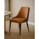 Ver imagem 2 de Kit 6 Cadeiras de Jantar Estofada Torino Design Italiano Costuras Geométricas Base em Metal -