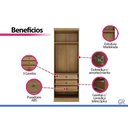Ver imagem 6 de Guarda Roupa Closet Modulado Solteiro 2PTS 3g Rizon Neve N. Horizonte